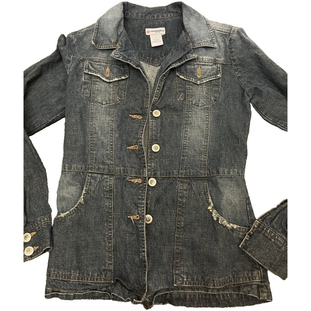 Vintage anchor blue denim jacket size women’s small jeans blazer